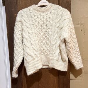 Zara Cream Cable Knit Sweater